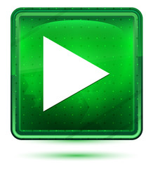 Play icon neon light green square button