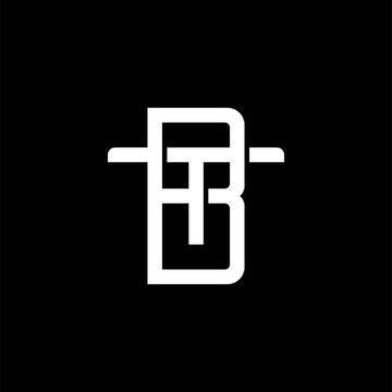 recommend clip art: Initial letter T and B, TB, BT, overlapping interlock monogram logo, white color on black background