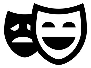 Drama Theater Masks Vector Icon