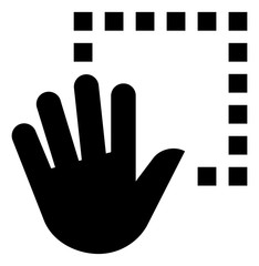 Hand Gesture Grab Dashed Line Vector Icon