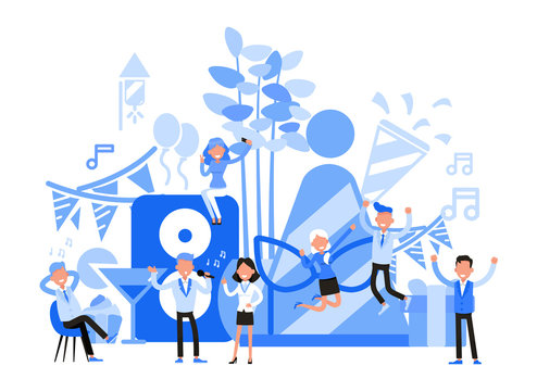 People character vector design. Office party concept. For background, banner, website and landing page.