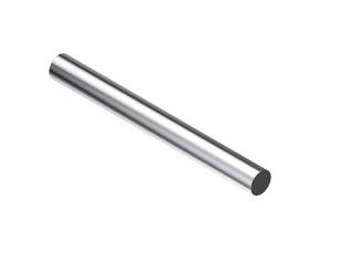Metal round bar. Isolated on white background. 3D rendering illustration.