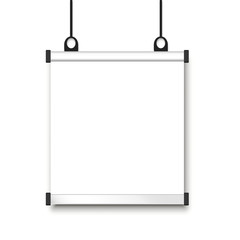 blank form. paper banner hanging on the wall