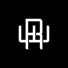 Fototapeta premium Initial letter W and R, WR, RW, overlapping interlock monogram logo, white color on black background