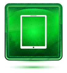 Tablet icon neon light green square button