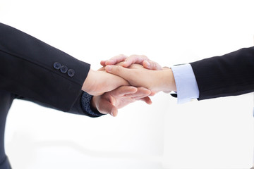 Business people join hands symbol of strong teamwork