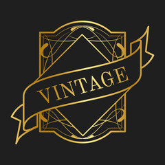 Vintage collection art nouveau badge vectors