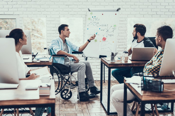 Young Workers Have Discussion in Modern Office.