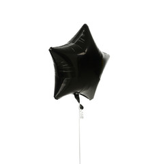 Image of single big black star latex balloon for birthday or wedding party