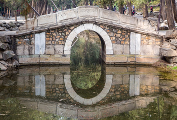 Brücke im Sommerpalast in Peking in China