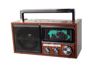 Portable radio. Isolated on white.