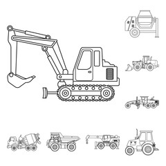 Vector design of build and construction symbol. Collection of build and machinery vector icon for stock.