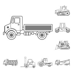 Vector design of build and construction logo. Collection of build and machinery stock vector illustration.