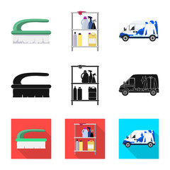 Vector design of laundry and clean logo. Collection of laundry and clothes stock symbol for web.