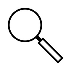 Magnifying glass search or detective investigation line art vector icon for apps and websites