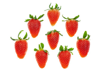 set of strawberry isolated on white background.