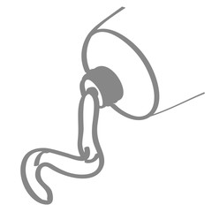 Handgezeichnete Farbtube in grau