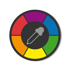 Color Wheel With Pipette - Colorful Vector Illustration - Isolated On White Background