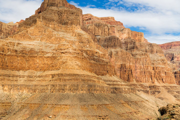 Fototapeta premium landscape and nature concept - aerial view of grand canyon cliffs from helicopter