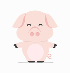 Obraz na płótnie Canvas adorable little baby pig vector