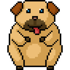 Obraz premium vector pixel art dog fat