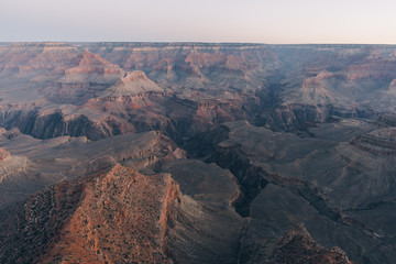 Fototapeta na wymiar Grand Canyon American Southwest Landscape Rocky Formation Scenery Natural Sunrise