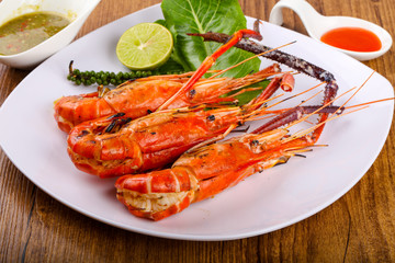 Grilled waterprawn