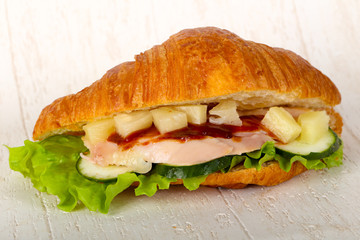 Croissant with chicken
