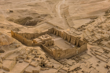 A temple among the ruins at the village of the Workers at Deir El-Medina