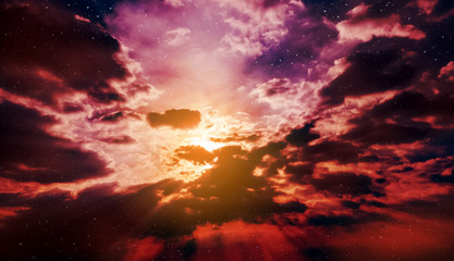 Naklejka premium colorful night sky