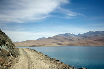 Road to Pangong lake, Ladakh, Jammu and Kashmir, India.