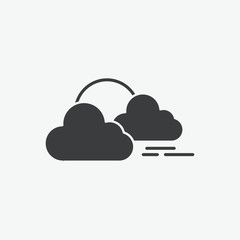 Sunset Cloudy Vector Icon