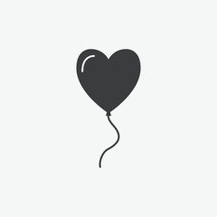 Fototapeta na wymiar Heart Love Helium Balloon Vector Icon