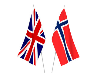 Fototapeta na wymiar Great Britain and Norway flags