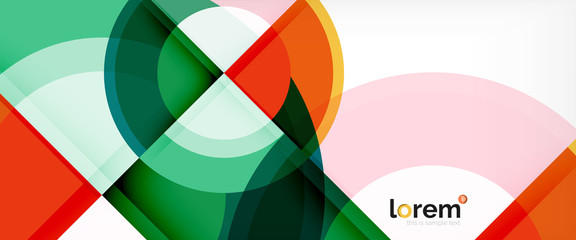 Obraz premium Modern geometric circles abstract background, colorful round shapes with shadow effects