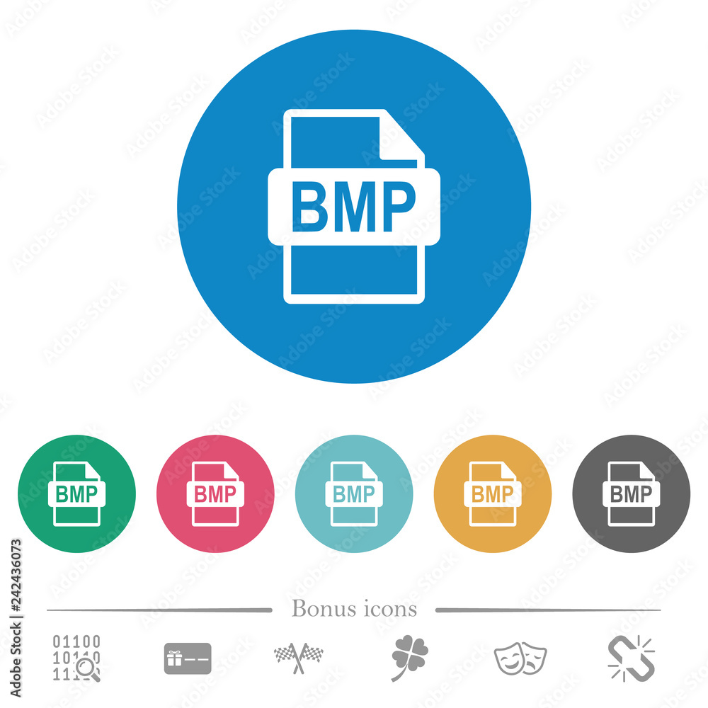Poster bmp file format flat round icons