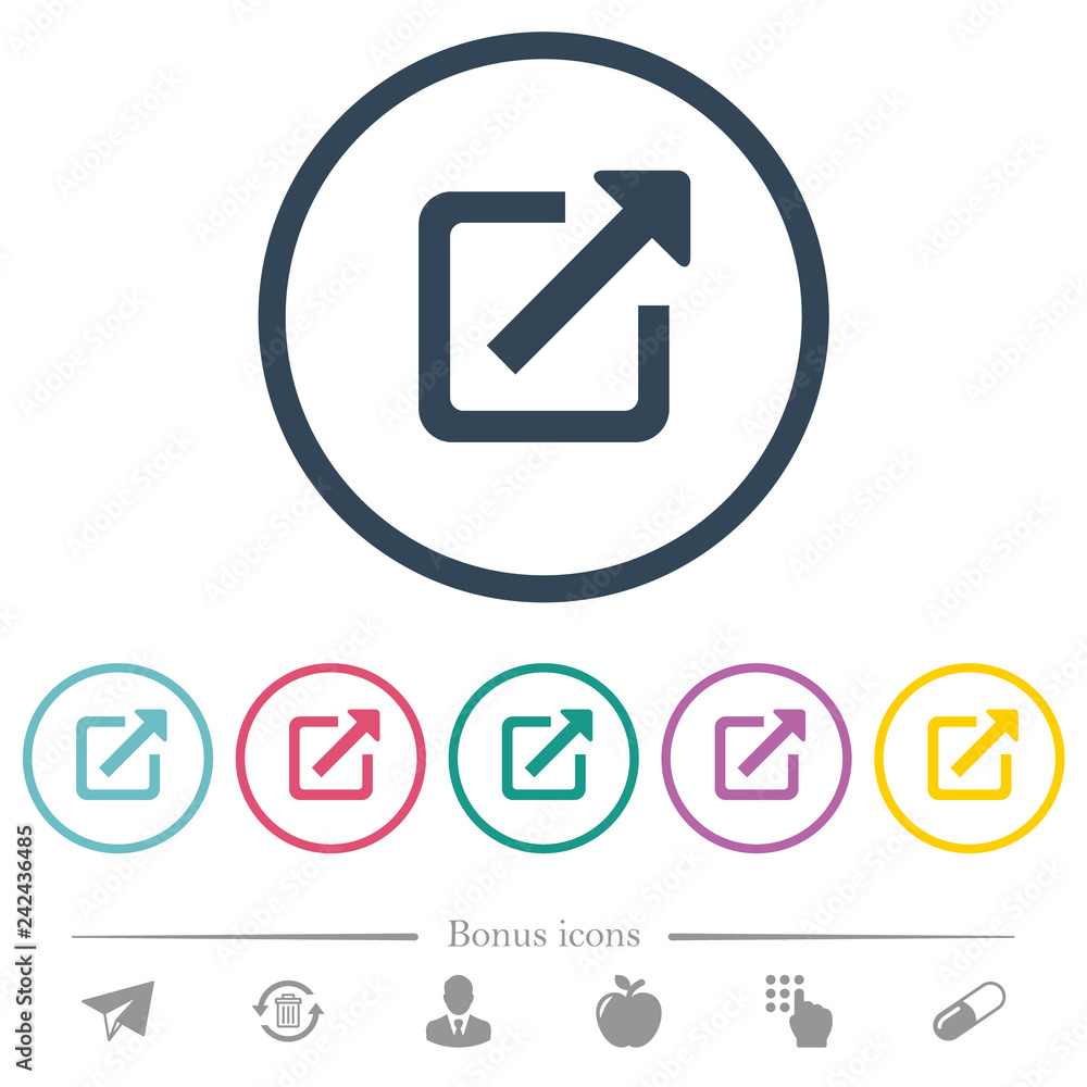 Poster open in new window flat color icons in round outlines