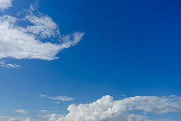 Beautiful white clouds with blue sky background.