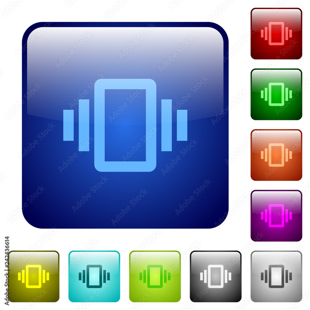 Poster smartphone vibration color square buttons