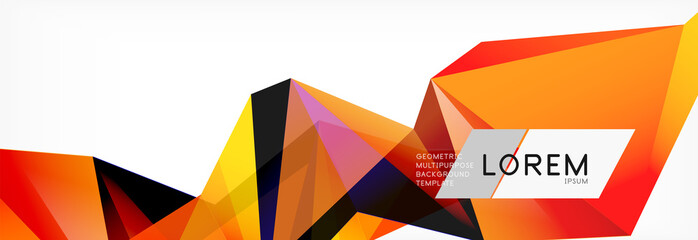 Triangle 3d polygonal art style. Future geometric design. Vector geometry futuristic illustration