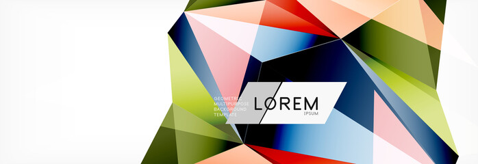 Triangle 3d polygonal art style. Future geometric design. Vector geometry futuristic illustration