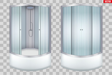 Modern corner shower cabin