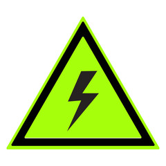 Sign of danger high voltage symbol isolated on white