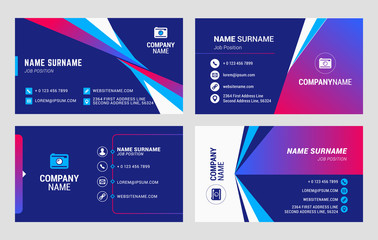 Set of business card templates. Vector illustration. Stationery design
