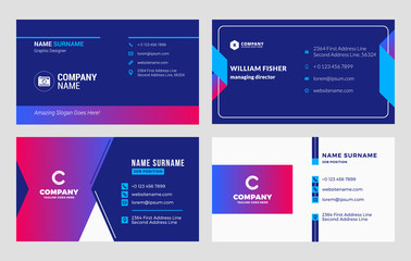 Set of business card templates. Vector illustration. Stationery design