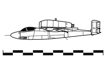 Heinkel He.162 SALAMANDER. Outline drawing