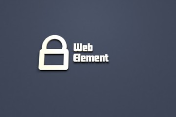 Text Web Element with yellow 3D illustration and blue background