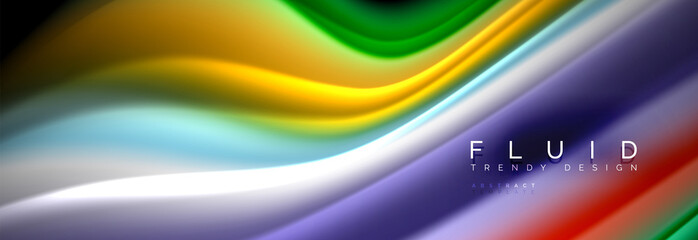 Abstract wave line water 3d background. Wave liquid shape. Splash ink paint mixing on black