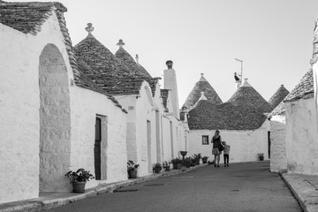 Buildings Trullo in Alberobello, Italy.