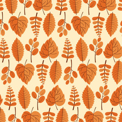 Autumn seamless pattern. Seamless leaf pattern.Leaf background.